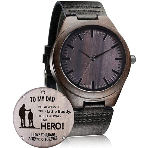 The 20+ Best Gifts for Dad from Son That'll Make Him Indescribable Wonderful Moments - gifts for dad | CubeBik Blog Customized Engraved Wooden Watch - gifts for dad | CubeBik Blog