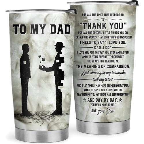 The 20+ Best Gifts for Dad from Son That'll Make Him Indescribable Wonderful Moments - gifts for dad | CubeBik Blog Dad and Son Stainless Steel Tumbler - gifts for dad | CubeBik Blog