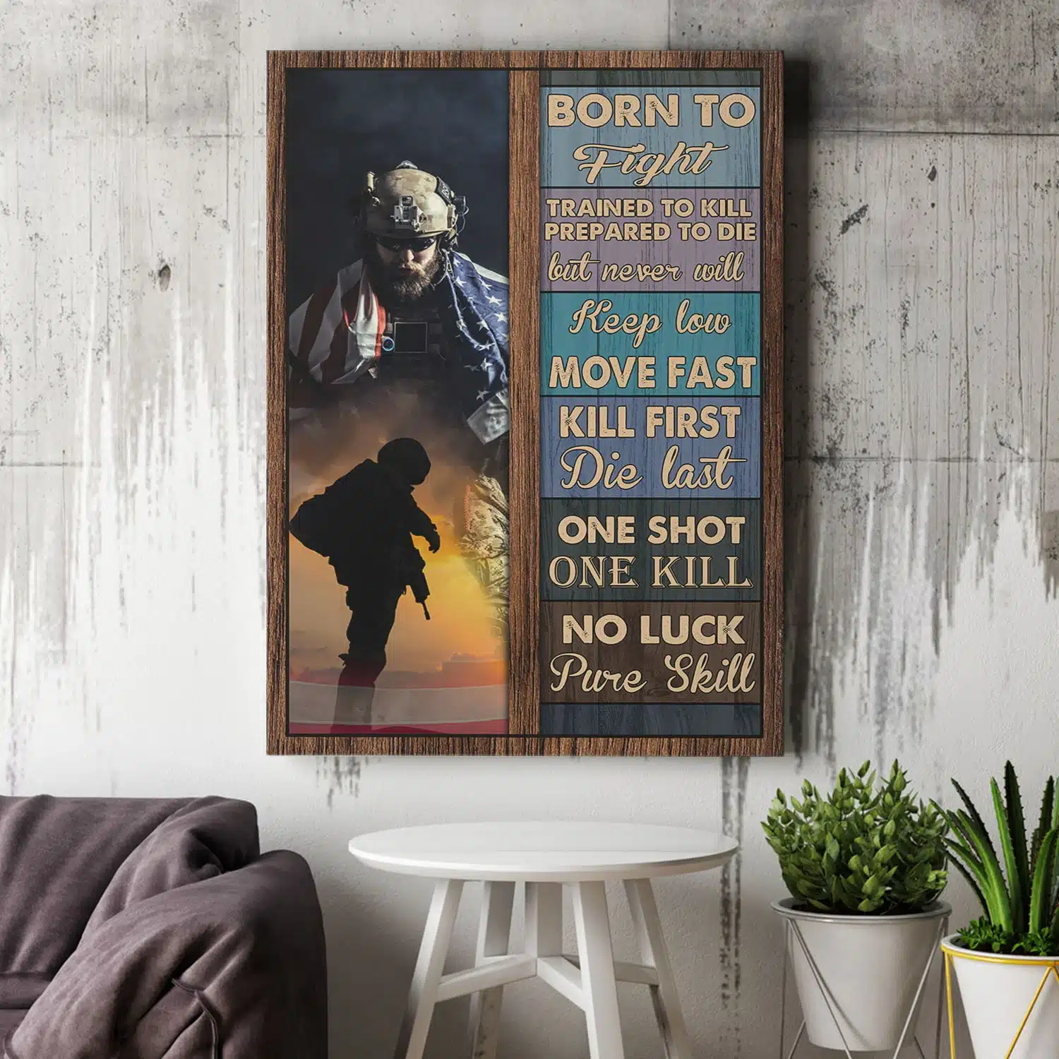 Remembering Our Veterans: Meaningful Veterans Day Quotes and Unique Gift Ideas - veterans day quotes | CubeBik Blog Veteran Born To Fight Trained To Kill Prepared To Die But Never Will Keep Low Canvas Prints – Unframed Poster - veterans day quotes | CubeBik Blog